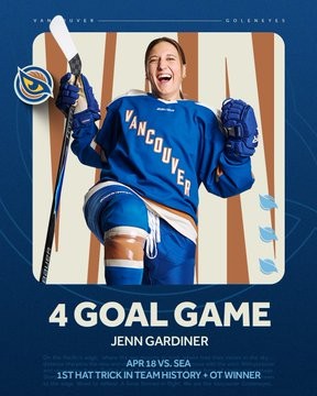 Jenn Gardiner entre dans l’histoire avec un match à quatre buts