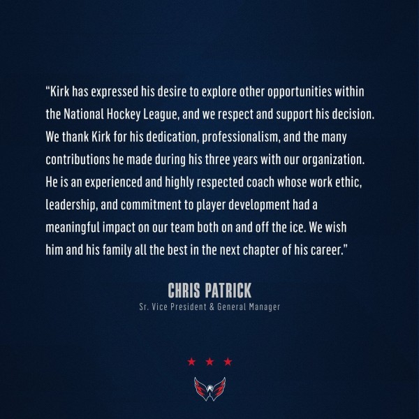 Fin de collaboration entre Washington et Kirk Muller