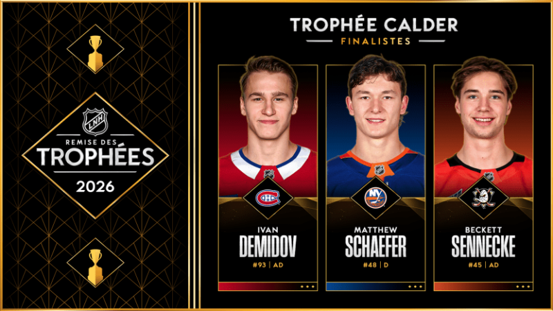 Demidov, Schaefer, Sennecke finalistes pour le Calder