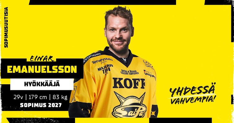 Après Lugano, Einar Emanuelsson signe à SaiPa