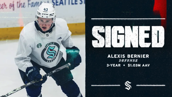 Le Kraken de Seattle signe le défenseur Alexis Bernier pour un contrat d’entrée