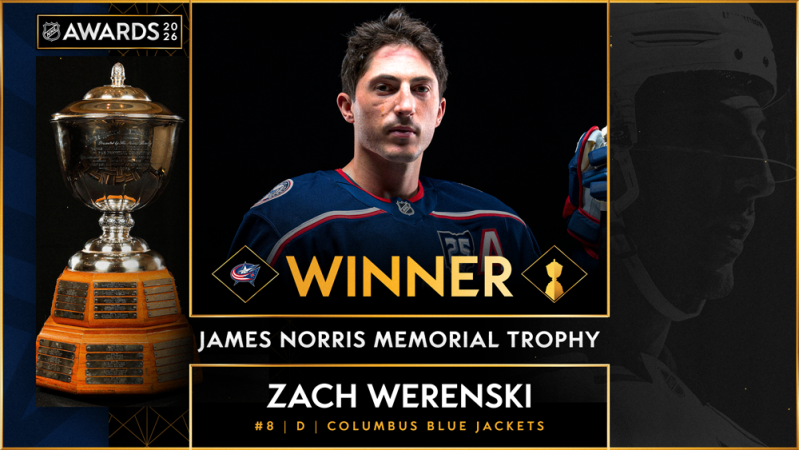 Zach Werenski remporte le trophée Norris pour la première fois