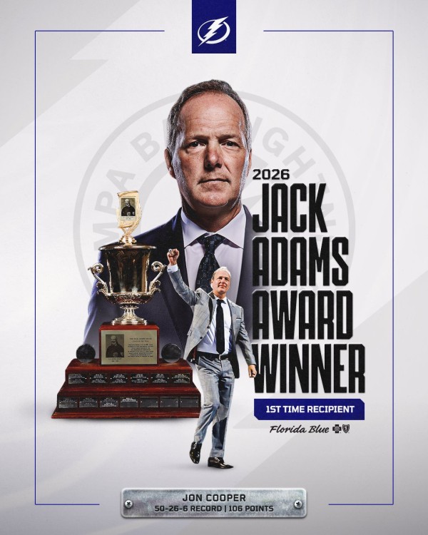 Jon Cooper endlich mit der Jack Adams Trophäe als NHL-Trainer des Jahres ausgezeichnet
