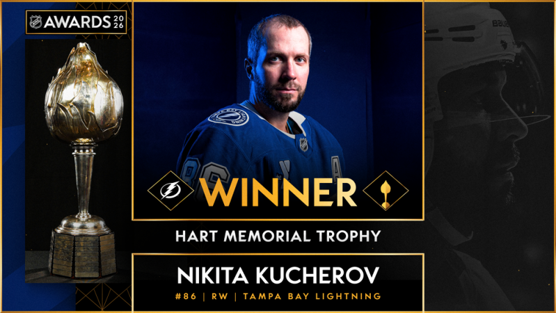 Nikita Kucherov remporte son deuxième très disputé trophée Hart