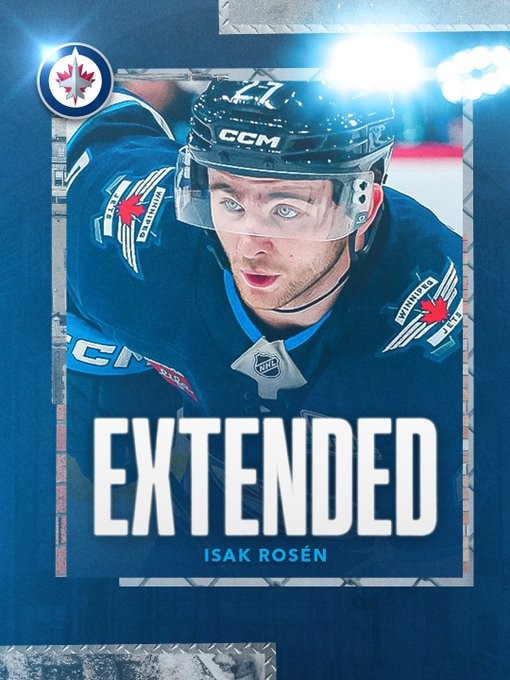Isak Rosen verlängert Vertrag mit den Winnipeg Jets um zwei Saisons