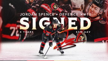 Les Sénateurs sécurisent Jordan Spence pour quatre saisons supplémentaires