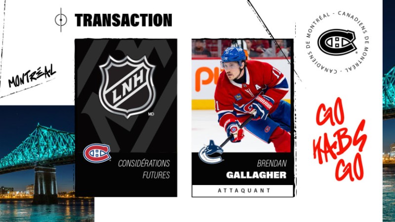 Brendan Gallagher échangé à Vancouver après 14 saisons à Montréal