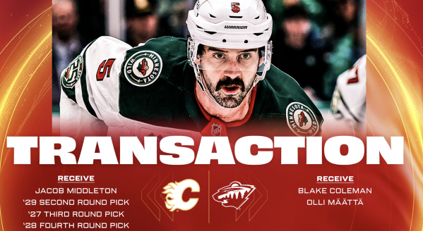 Calgary récupère Jacob Middleton dans un échange avec le Wild