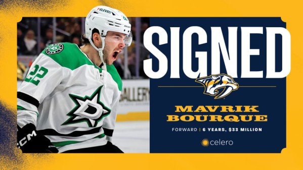 Nashville verrouille Mavrik Bourque avec un contrat de six ans