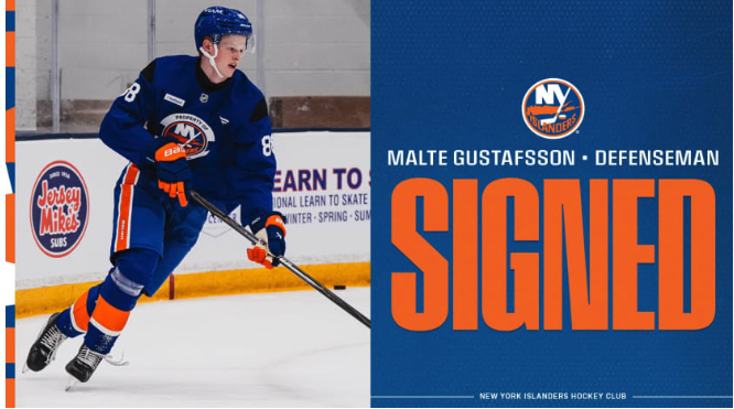 Les Islanders offrent un contrat d’entrée à leur premier choix Malte Gustafsson