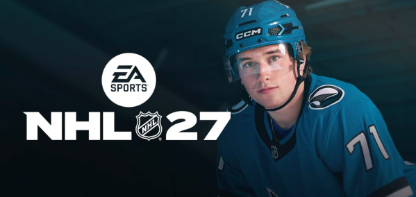 Macklin Celebrini en couverture de NHL 27