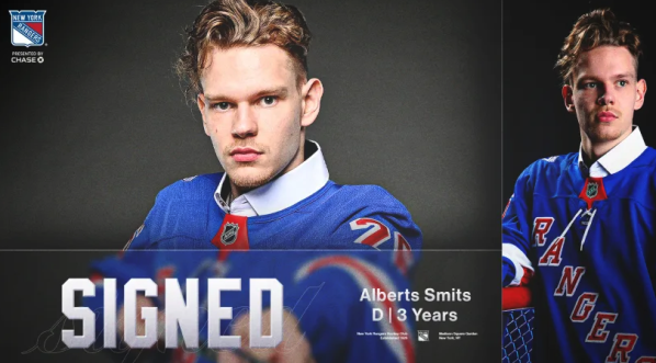 Alberts Smits signe son premier contrat NHL avec les Rangers