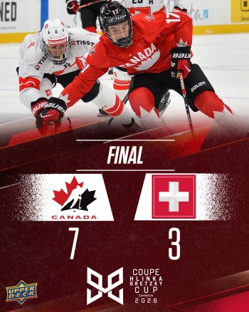 Le Canada domine la Suisse en ouverture de la Hlinka-Gretzky Cup