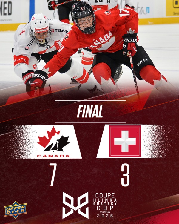 Le Canada domine la Suisse en ouverture de la Hlinka-Gretzky Cup