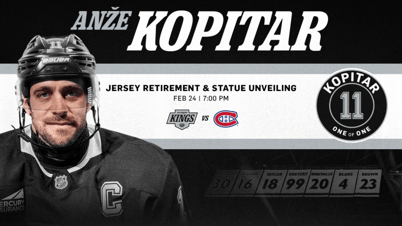 Les Kings vont retirer le no 11 d’Anže Kopitar et lui consacrer une statue