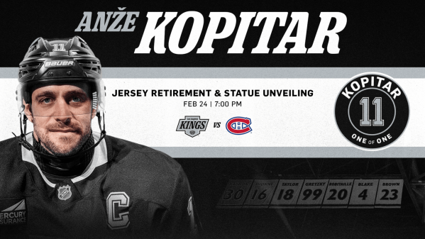 Les Kings vont retirer le no 11 d’Anže Kopitar et lui consacrer une statue