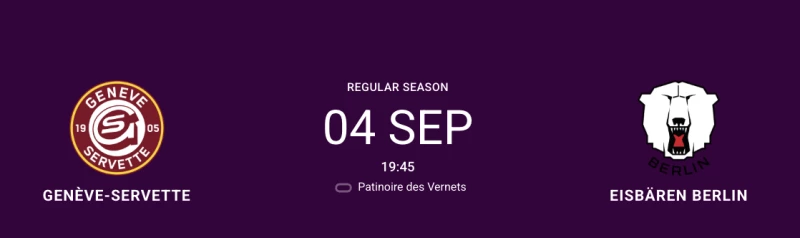 CHL : formation des équipes pour le match Genève vs Berlin