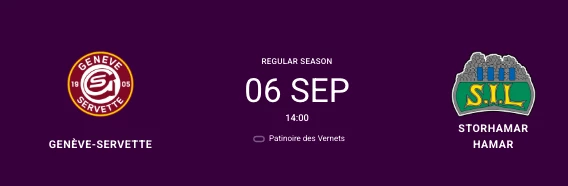 CHL : formation des équipes pour le match Genève vs Storhamar Hamar