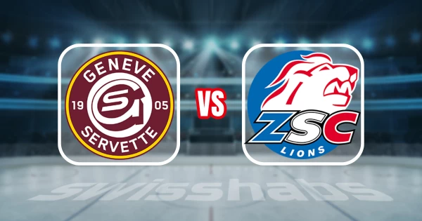 Formation des équipes et joueurs indisponibles pour le match Genève-Servette HC vs ZSC Lions