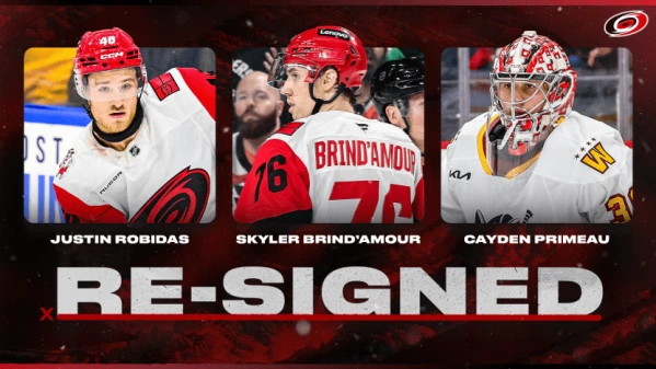 Les Hurricanes prolongent Robidas, Brind’Amour et Primeau