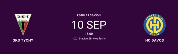 CHL : formation des équipes pour le match Tychy vs Davos