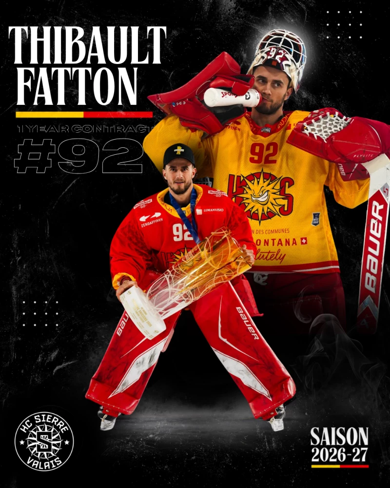 Période d'essai concluante à Graben : Thibault Fatton s'engage pour la saison avec le HC Sierre