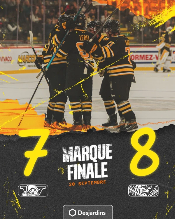 Scénario d'anthologie dans la LHJMQ : les Tigres de Victoriaville effacent un retard de six buts