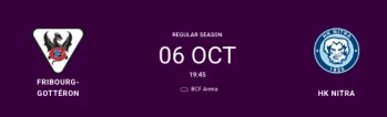 CHL: Aufstellungen für das Spiel Fribourg vs. HK Nitra