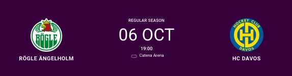 CHL : formation des équipes pour le match Rögle vs Davos